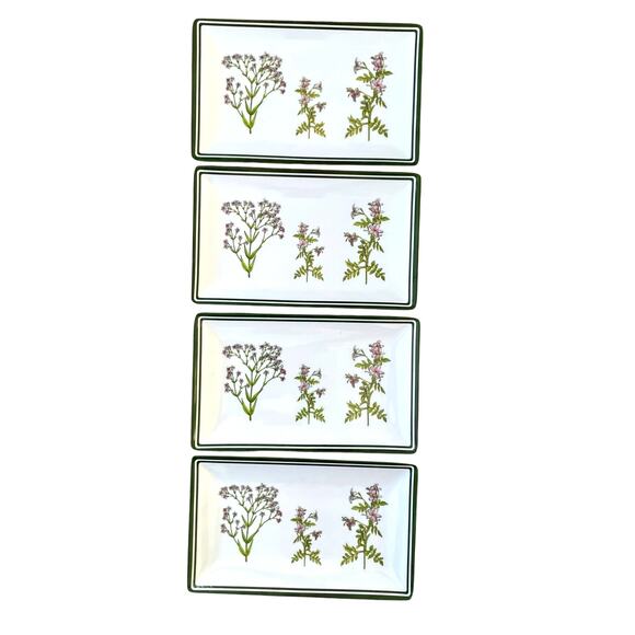 Shabby Chic Melamine Purple Floral Appetizer Dessert Plates 8x5 Set of 4 New - Picture 11 of 15